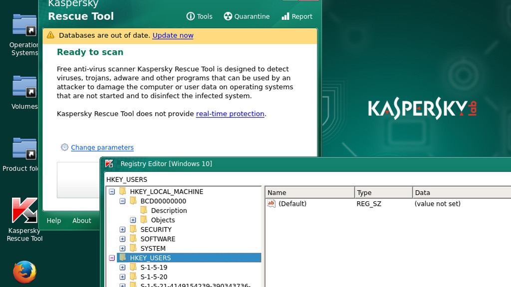 Kaspersky Rescue Disk: Registry extern bearbeiten