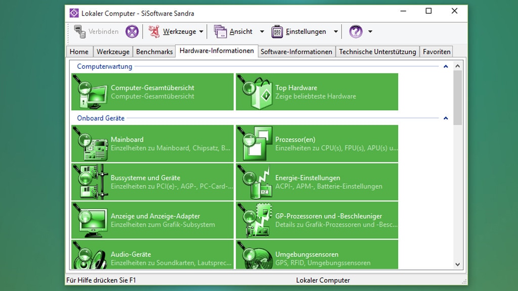 SiSoft Sandra Lite: Hardware-Daten im Blick