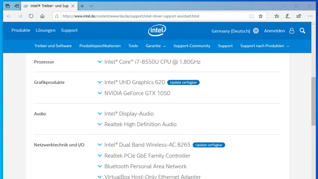 Intel-Treiber-Update-Utility