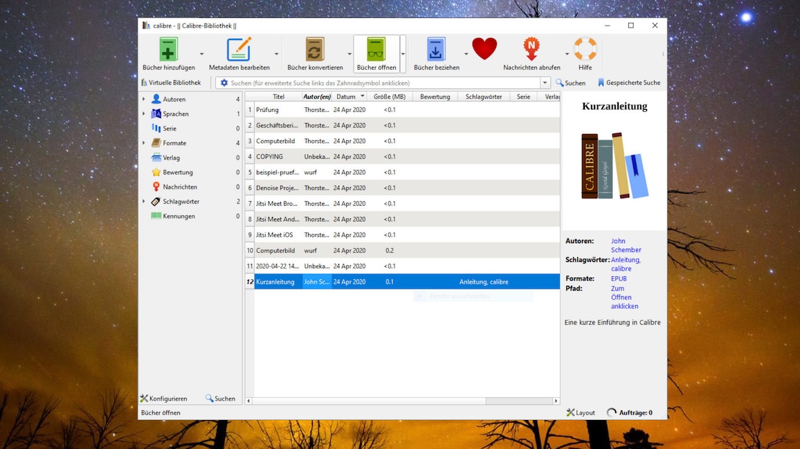 Calibre: eBooks öffnen und konvertieren