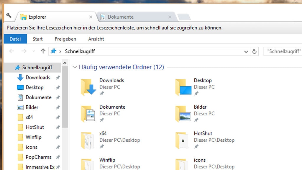 Clover: Registerkarten für den Explorer Clover: Registerkarten für den Explorer