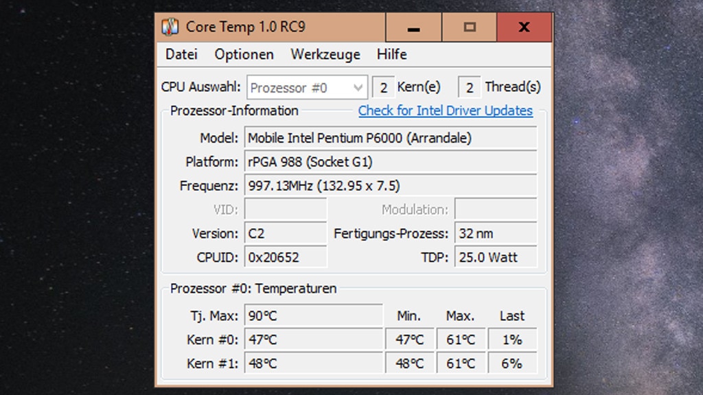 Core Temp: Prozessortemperatur überwachen Core Temp: Prozessortemperatur überwachen