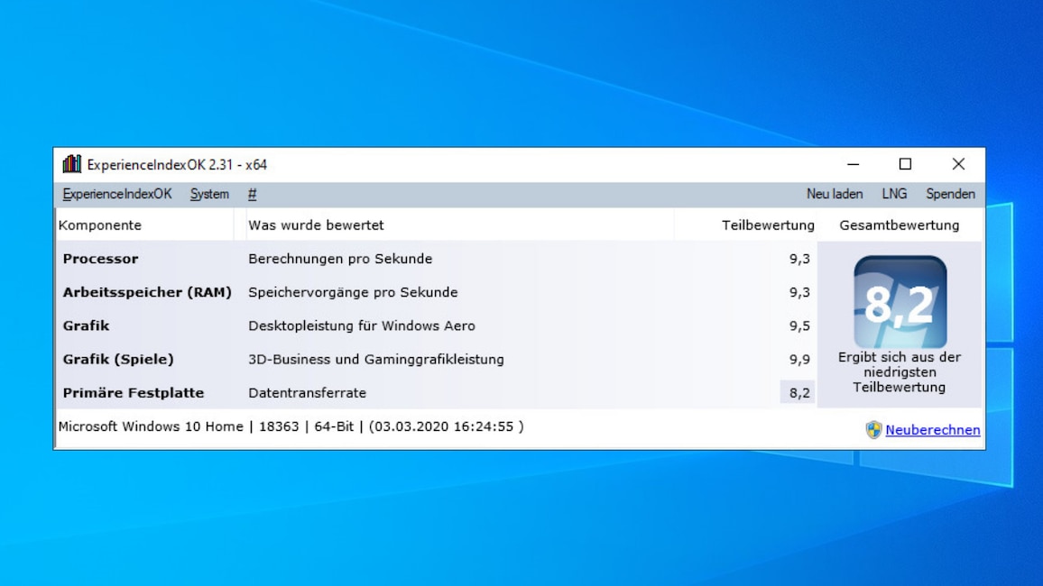 ExperienceIndexOK: Leistungsindex ermitteln ExperienceIndexOK: Leistungsindex ermitteln