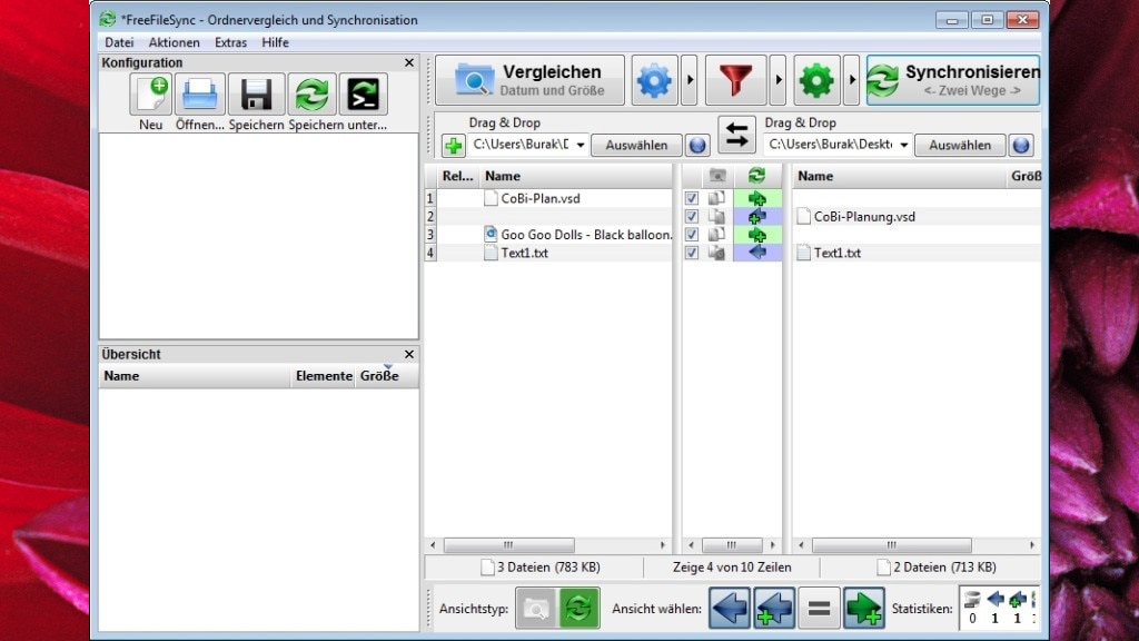 FreeFileSync: Dateien abgleichen FreeFileSync: Dateien abgleichen