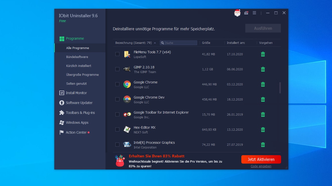 IObit Uninstaller: Mehrere Apps zugleich deinstallieren IObit Uninstaller: Mehrere Apps zugleich deinstallieren