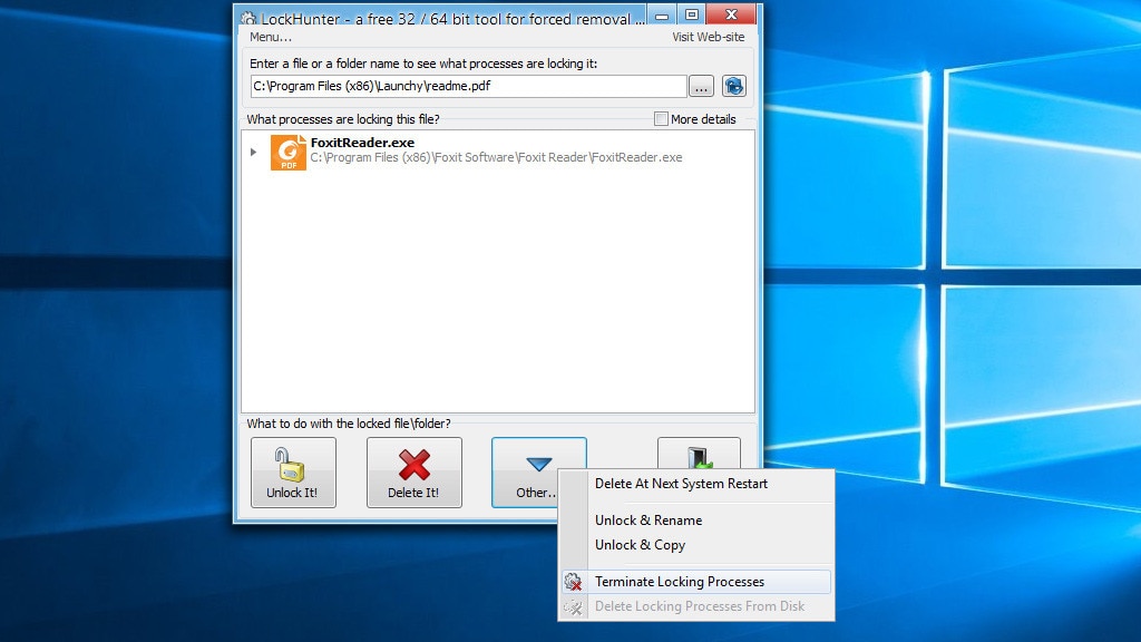 Lockhunter: Gesperrte Dateien löschen