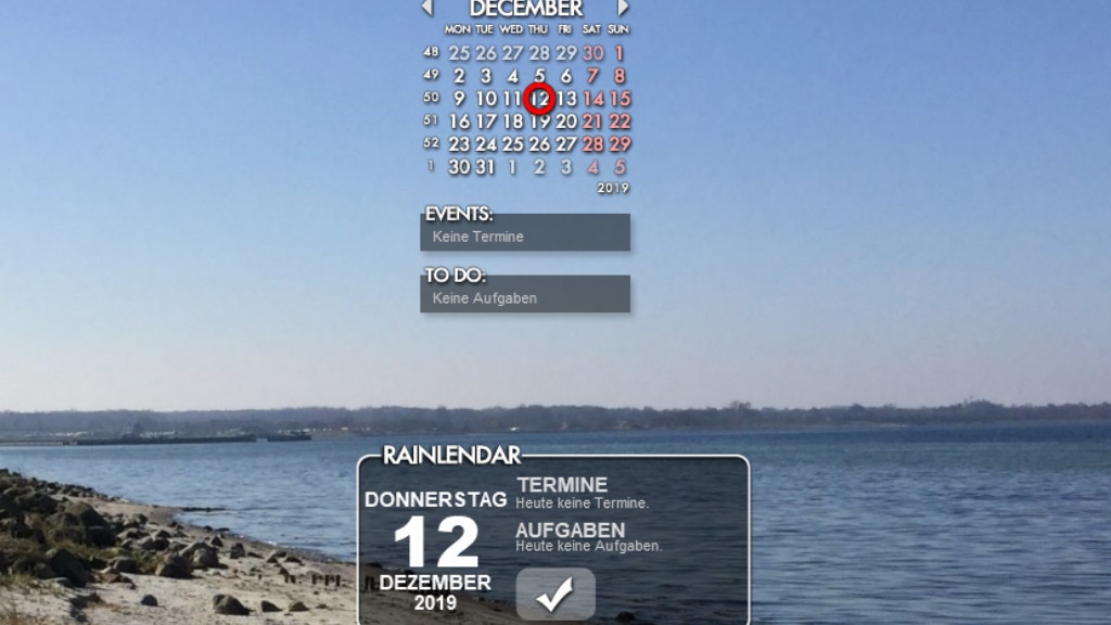 Rainlendar Lite: Termine auf dem Desktop verwalten Rainlendar Lite: Termine auf dem Desktop verwalten