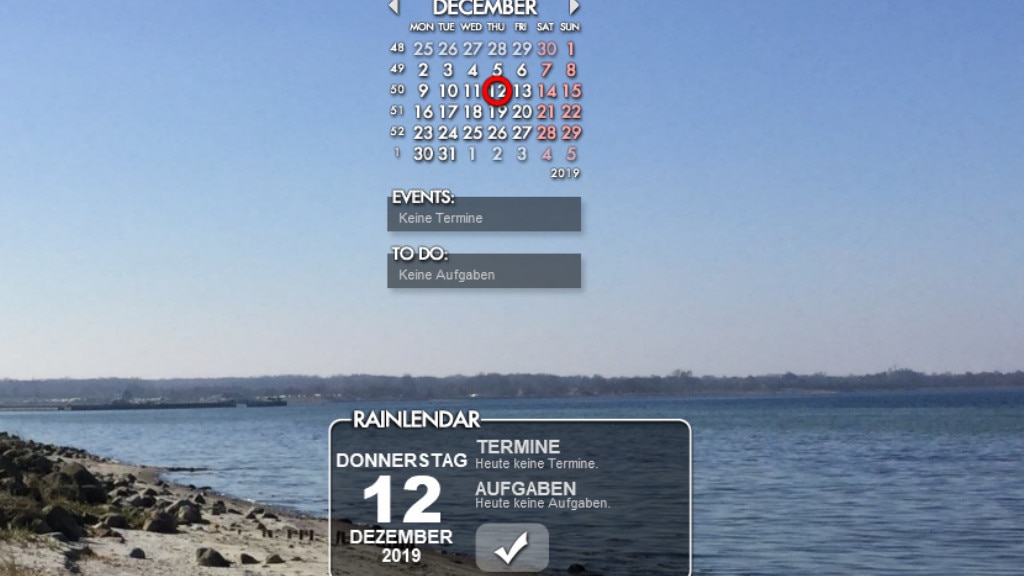 Rainlendar Lite: Termine auf dem Desktop verwalten