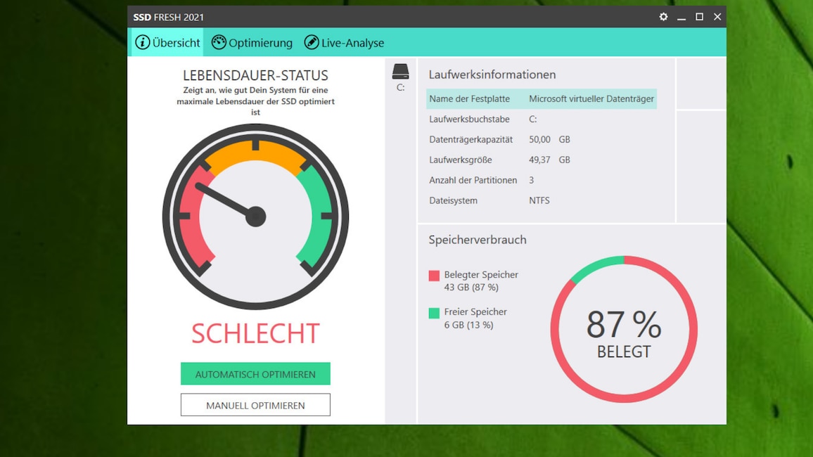 SSD Fresh: Einstellungen für Flash-Festplatte ändern SSD Fresh: Einstellungen für Flash-Festplatte ändern