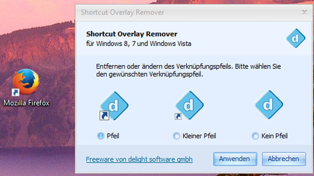 Shortcut Overlay Remover: Verknüpfungspfeile passend entfernen