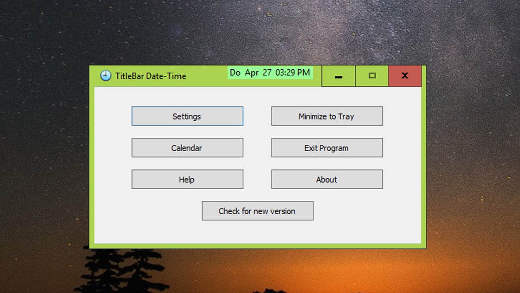 Titlebar Date-Time: Datum überblicken