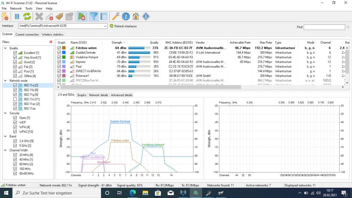 Wi-Fi Scanner: WLAN-Netzwerke verwalten