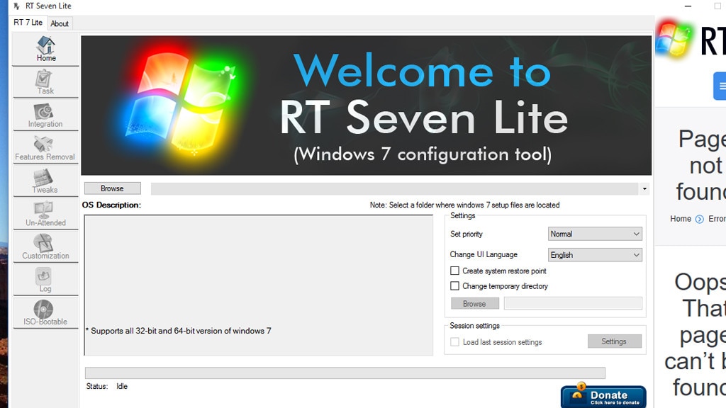 RT Seven Lite, NTLite Free: Windows optimal neu installieren
