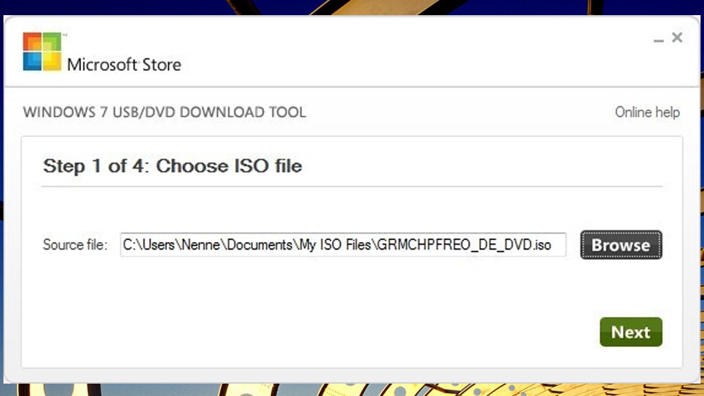 Windows USB/DVD Download Tool: System vom Stick neu installieren