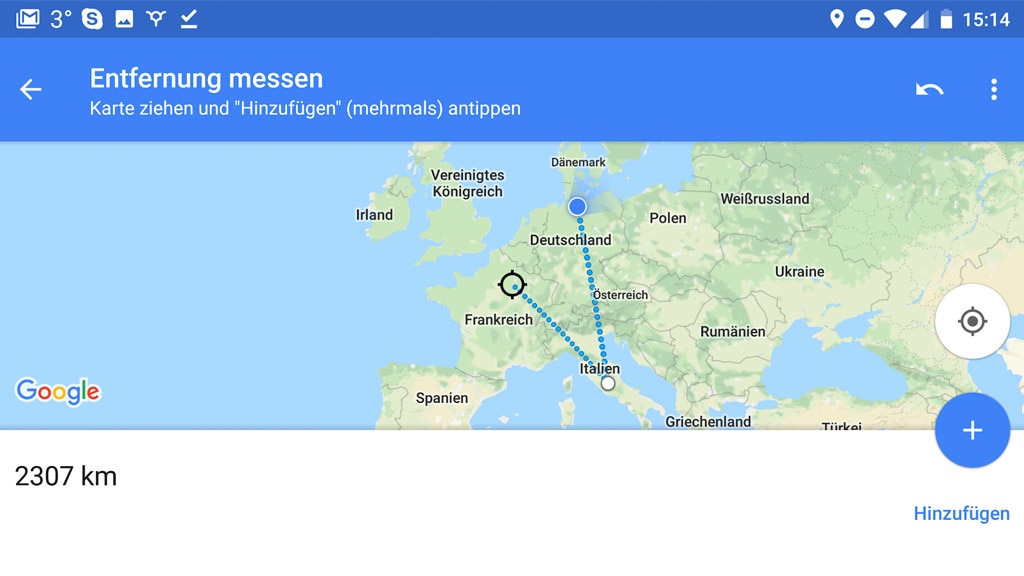 Google Maps: Entfernungen messen