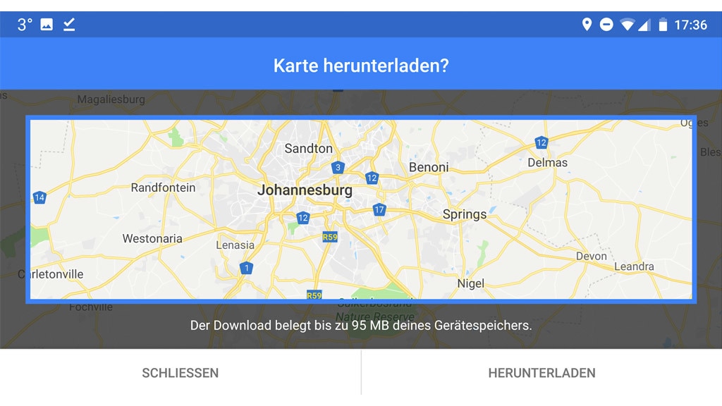 Google Maps: Karten offline speichern