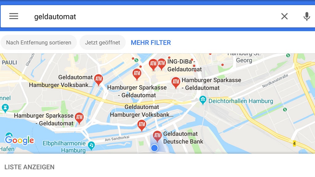 Google Maps: Sonderziele suchen