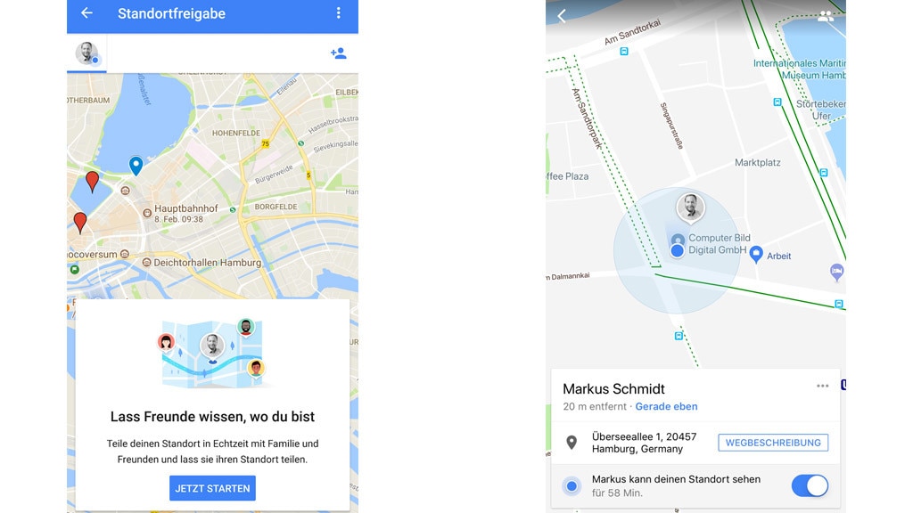 Google Maps: Standortfreigabe – Live-Standort teilen