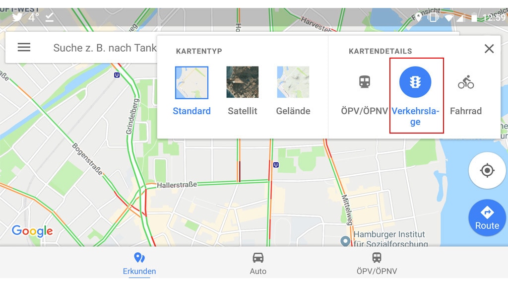 Google Maps: Verkehrslage: Wo ist gerade Stau?