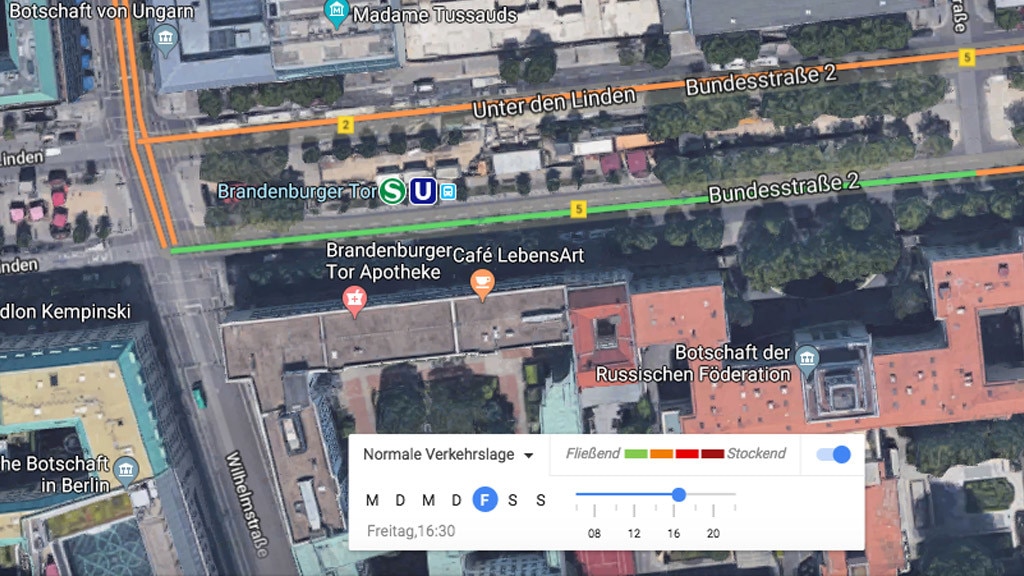 Google Maps: Verkehrslage: Wo ist morgen Stau?