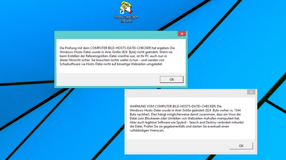COMPUTER BILD-Hosts-Datei-Checker: Windows-Manipulationen aufdecken