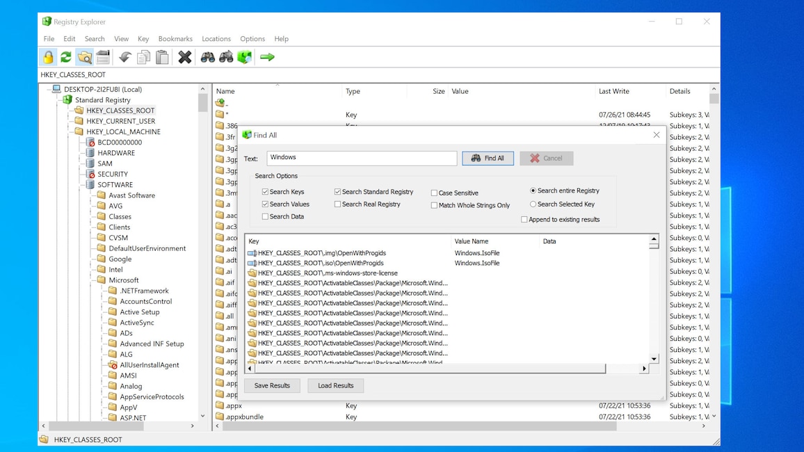 Registry Explorer: Registrierungs-Datenbank bearbeiten
