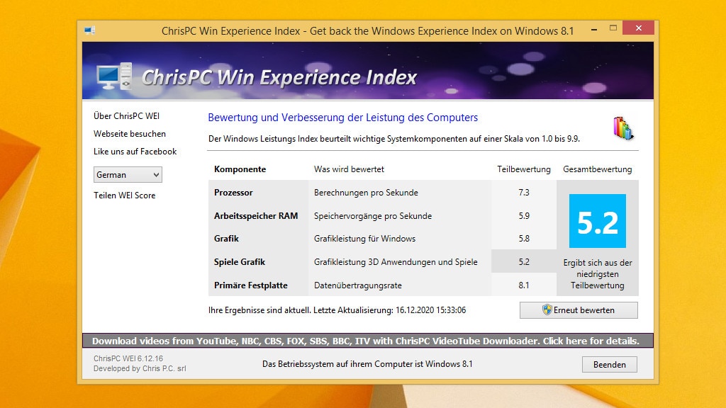 Win Experience Index: PC-Leistung bewerten