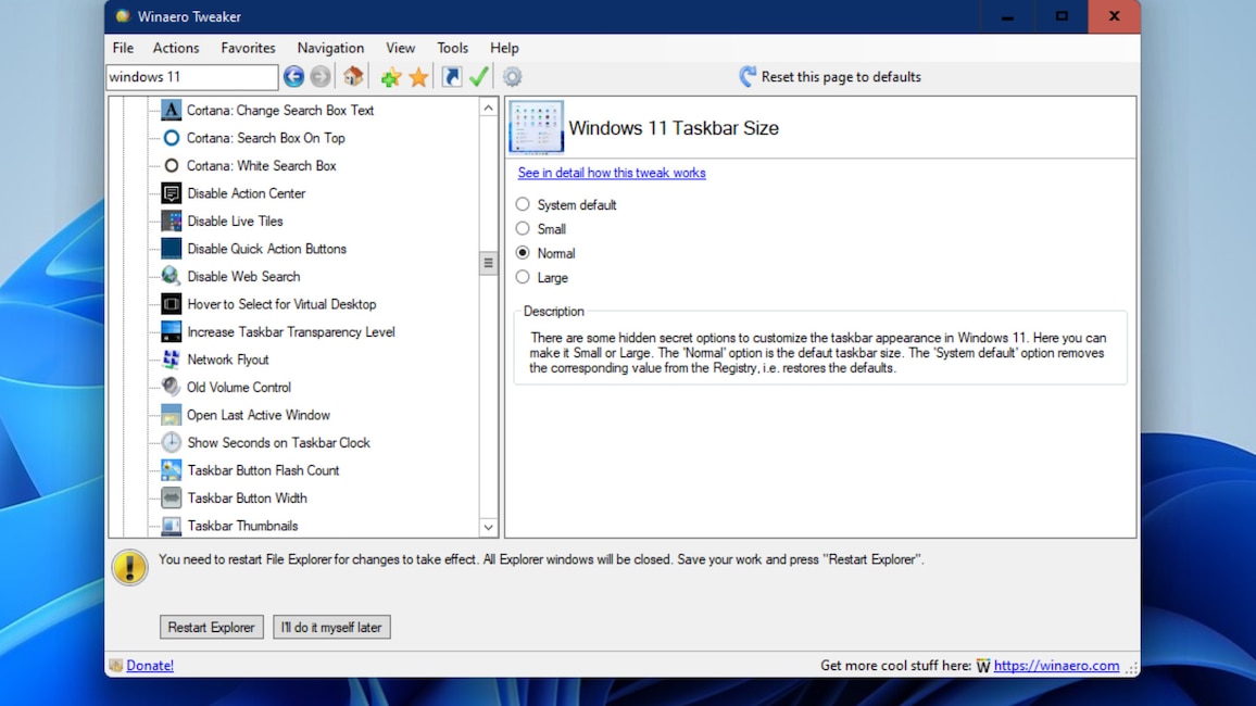 Winaero Tweaker: Windows 11 & Co. optimieren