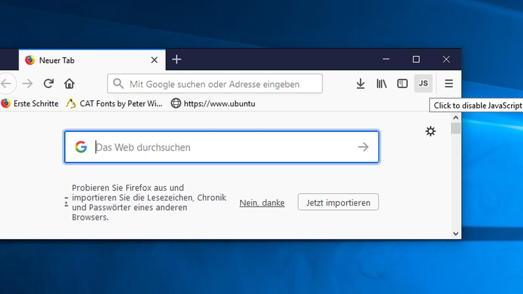 JavaScript Toggle On and Off für Firefox: Ein-/Aus-Schalter für Skripte