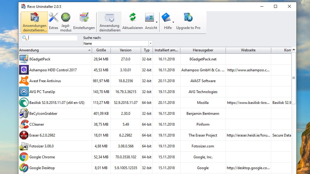 Programme gründlich deinstallieren: Revo Uninstaller