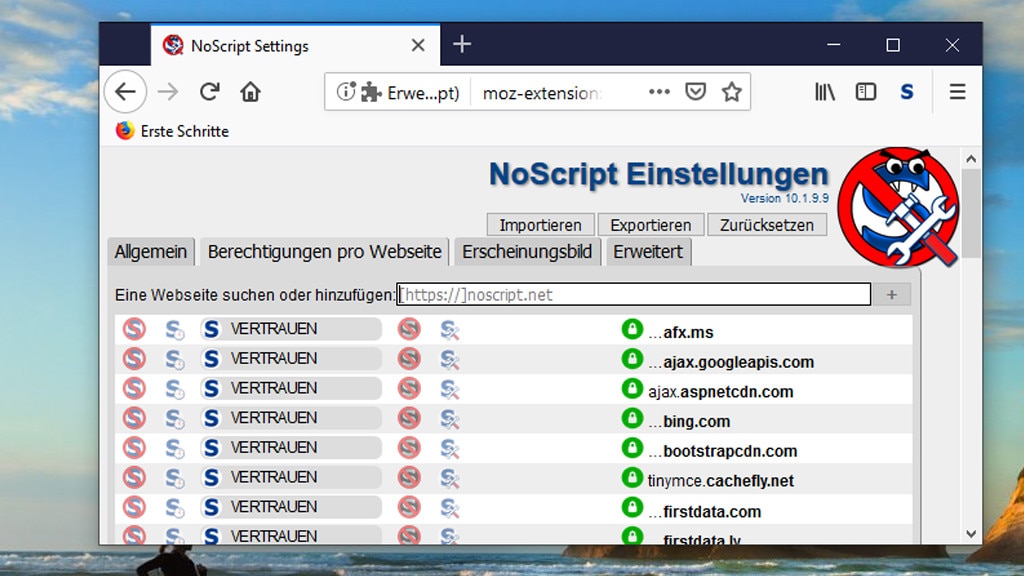 Webseiten-Inhalte blocken: NoScript