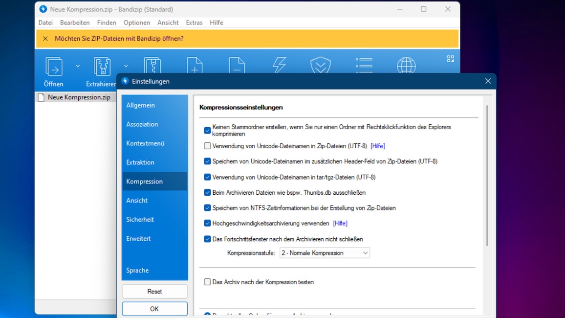 Bandizip: Schlanker Entpacker Bandizip: Schlanker Entpacker