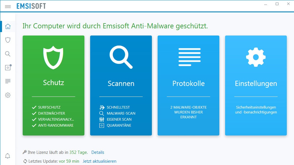 Emsisoft Anti-Malware: Antivirusprogramm mit Dual-Engine