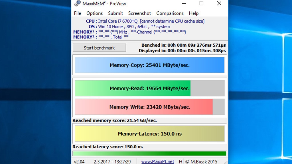 MaxxMEM: RAM-Tempo messen