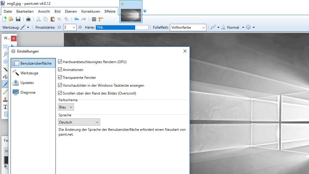 Paint.NET: Bilder bearbeiten