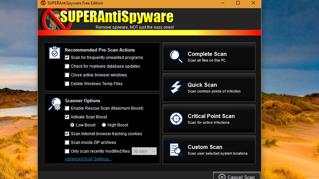 SuperAntiSpyware Free Edition: Schadprogramme eliminieren