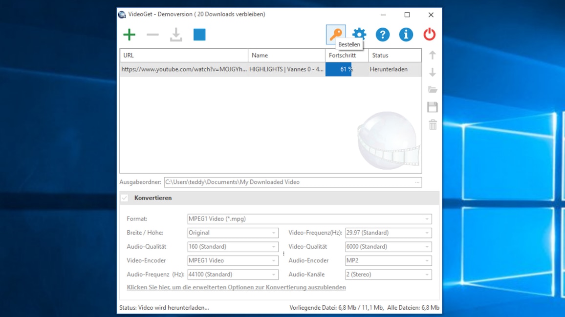 VideoGet: Downloadtool für YouTube, MyVideo & Co. VideoGet: Downloadtool für YouTube, MyVideo & Co.