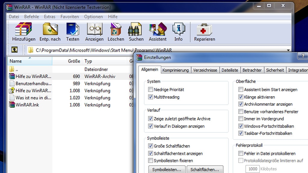 WinRAR: Dateien verkleinern, auspacken, tarnen