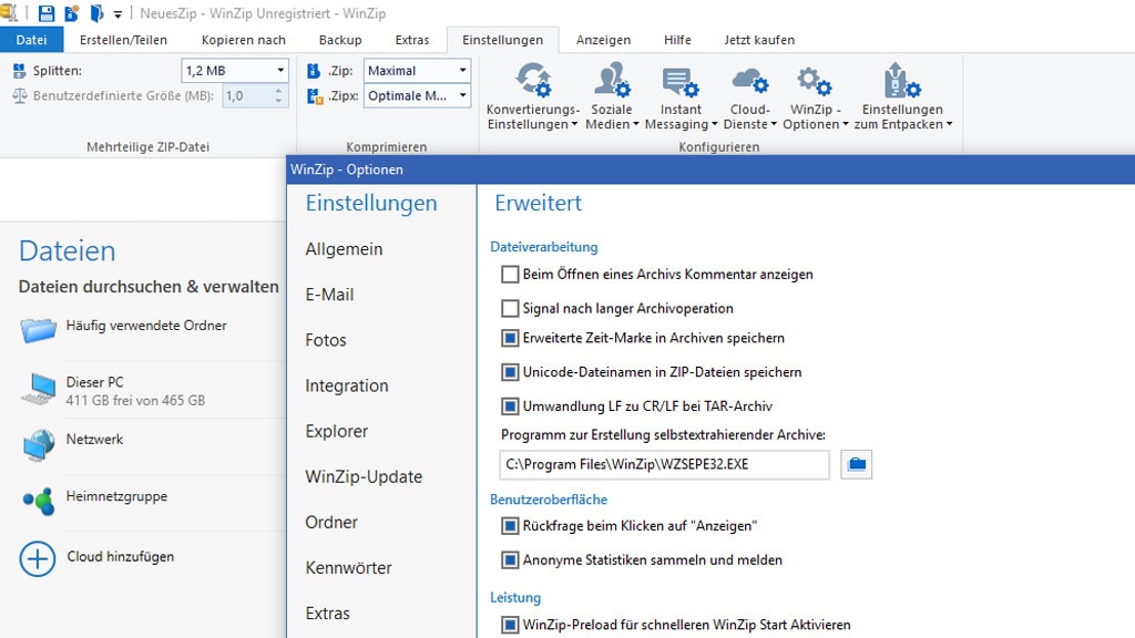 WinZip: Dateien komprimieren und hochladen WinZip: Dateien komprimieren und hochladen