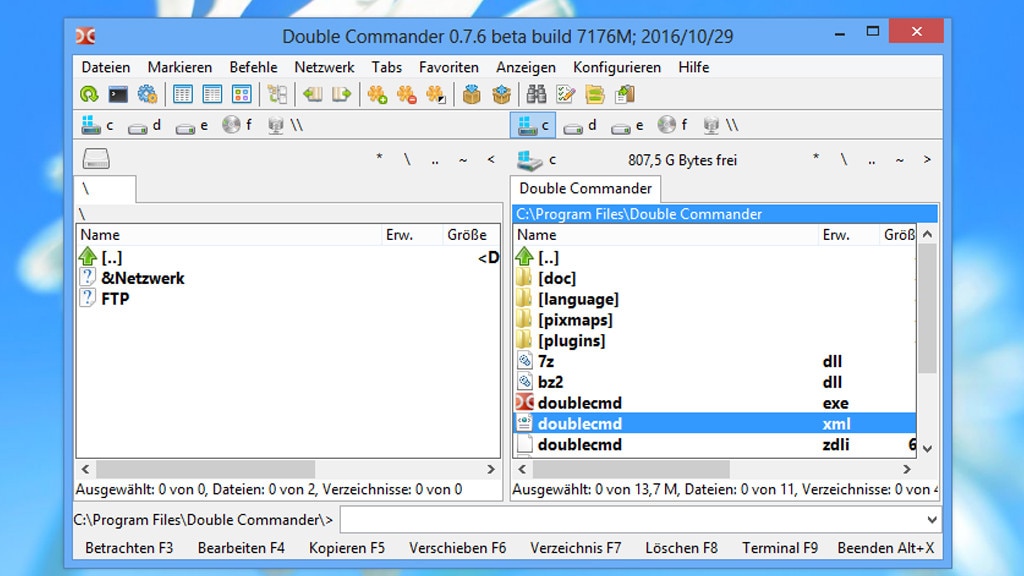 Double Commander: Dateiverwalter mit Hardlink-Support