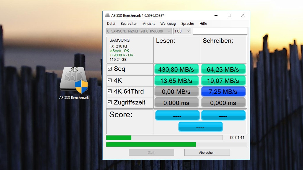 AS SSD Benchmark: Laufwerk aufs Tempo prüfen