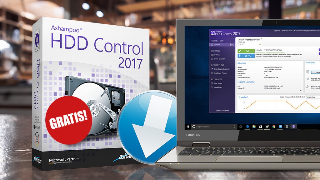 Ashampoo HDD Control 2017 – Kostenlose Vollversion: Pflegepaket für Festplatten Ashampoo HDD Control 2017 – Kostenlose Vollversion: Pflegepaket für Festplatten