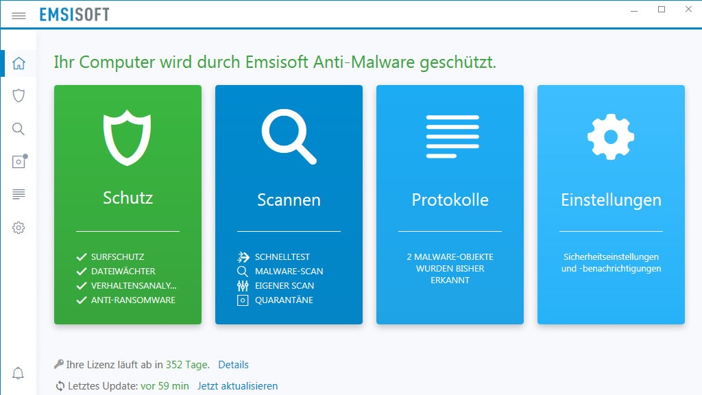 Emsisoft Anti-Malware: Virenschutz mit zwei Engines Emsisoft Anti-Malware: Virenschutz mit zwei Engines