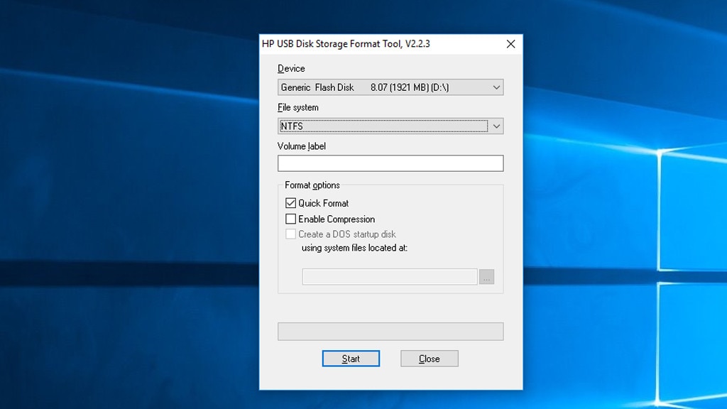 HP USB Disk Storage Format Toos: Speichersticks bootfähig machen