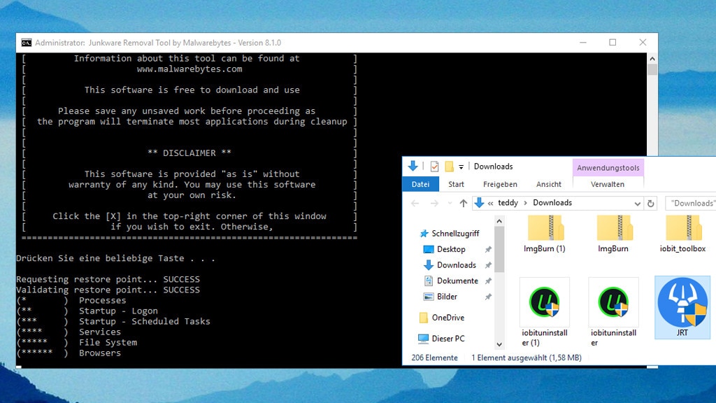 Junkware Removal Tool: Werbetools angehen Junkware Removal Tool: Werbetools angehen