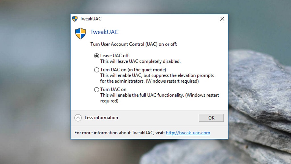 TweakUAC: Warnmeldungen konfigurieren