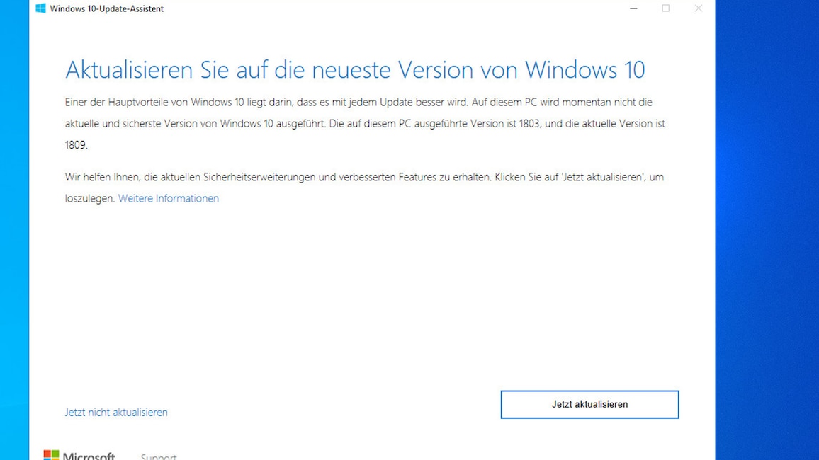 Platz 27: Windows 10 Update Assistent (neu)