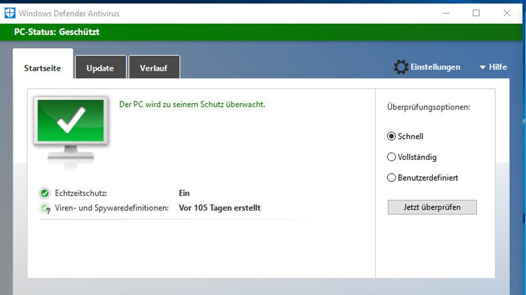 Gegenwehr: Windows Defender nutzen Gegenwehr: Windows Defender nutzen