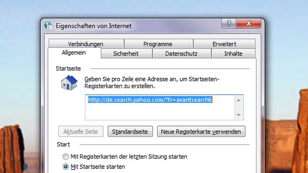 Malware-Check: Browser-Startseite verstellt