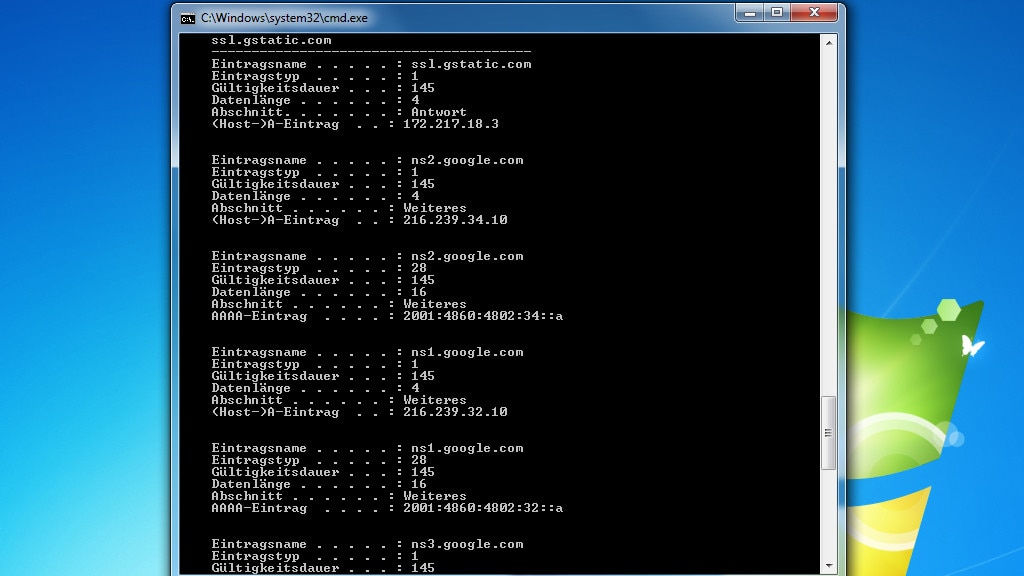 Malware-Check: DNS-Cache-Einträge